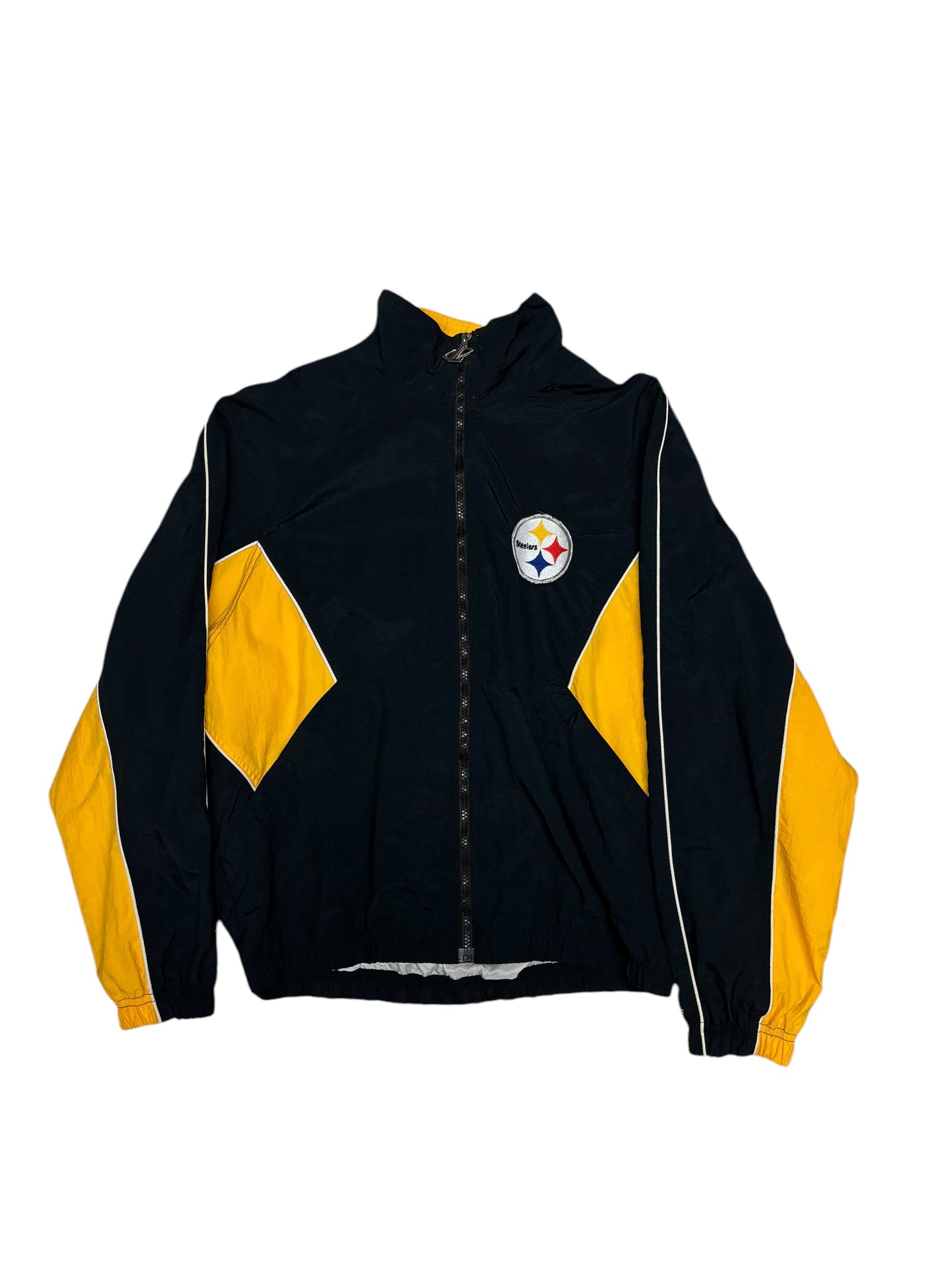 (S/M) Vintage Steelers Logo Athletic Full Zip Double Sided Jacket