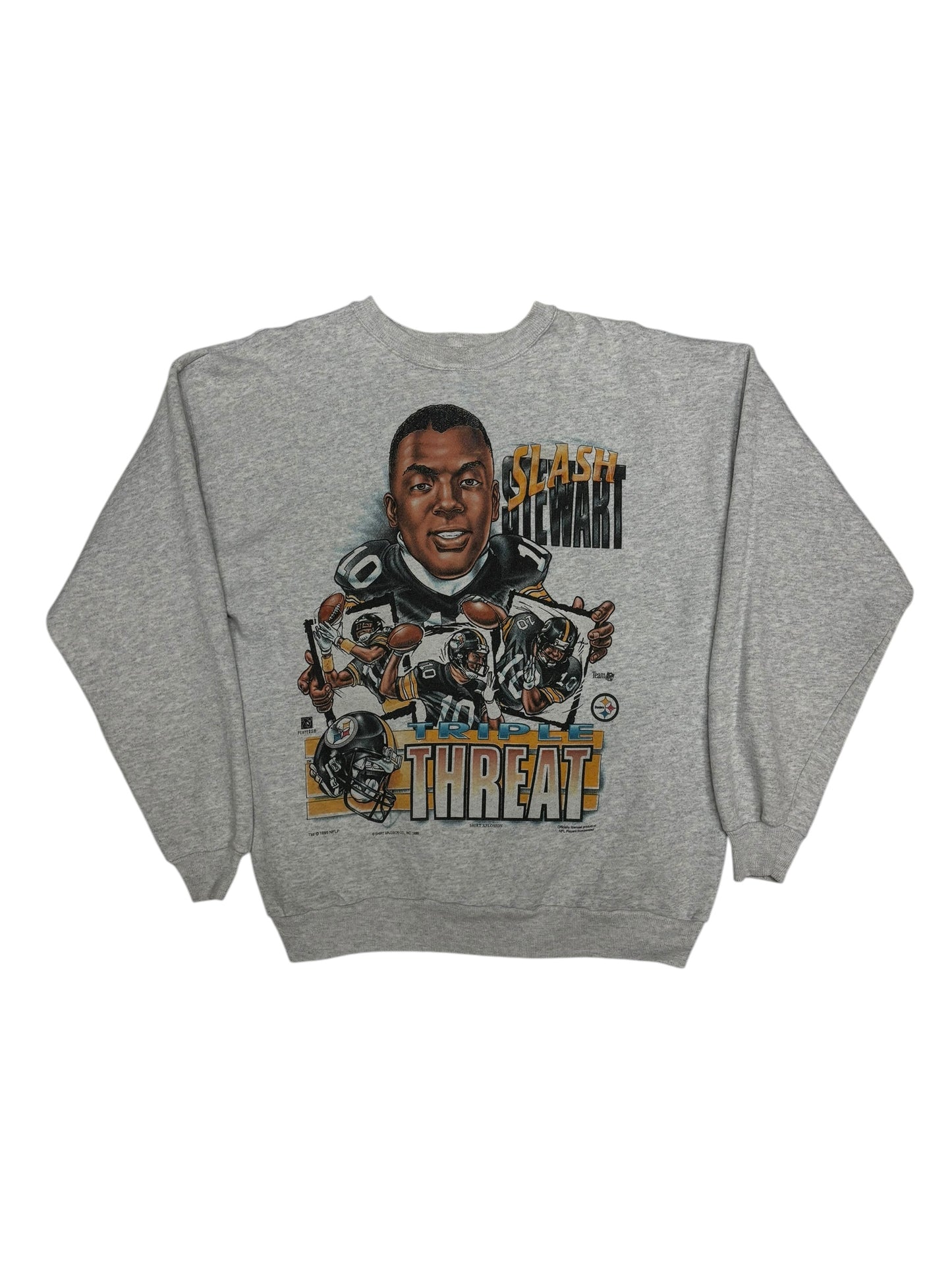 (M/L) 1995 Steelers Stewart Caricature Crewneck