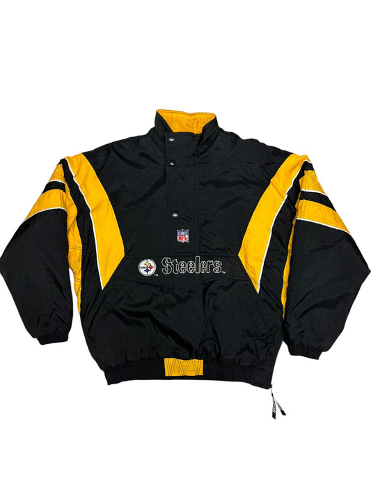 (XL) Vintage Steelers Starter Kangaroo Puffer Jacket