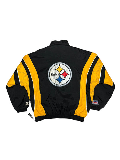 (XL) Vintage Steelers Starter Kangaroo Puffer Jacket