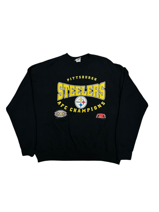 (XL) 1995 Steelers AFC Champs Nutmeg Crewneck