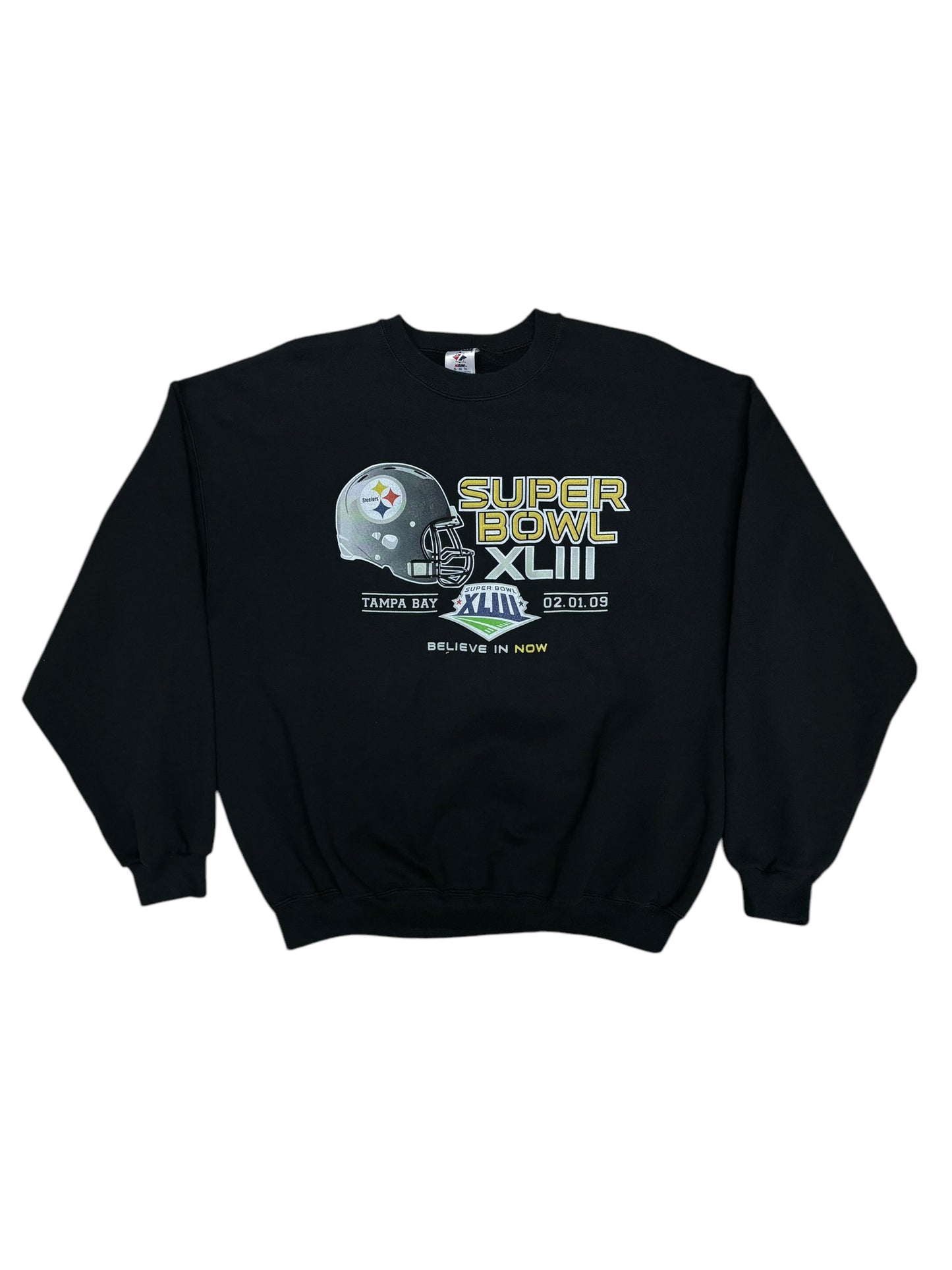 (L) 2009 Steelers SB XLIII Graphic Crewneck