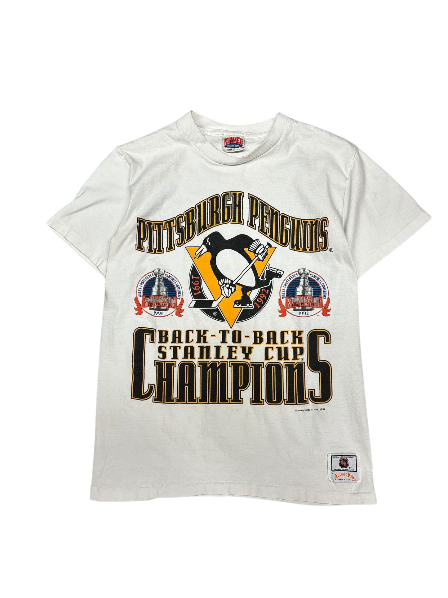 (S) 1992 Vintage Penguins B2B Stanley Cup Champs Tee