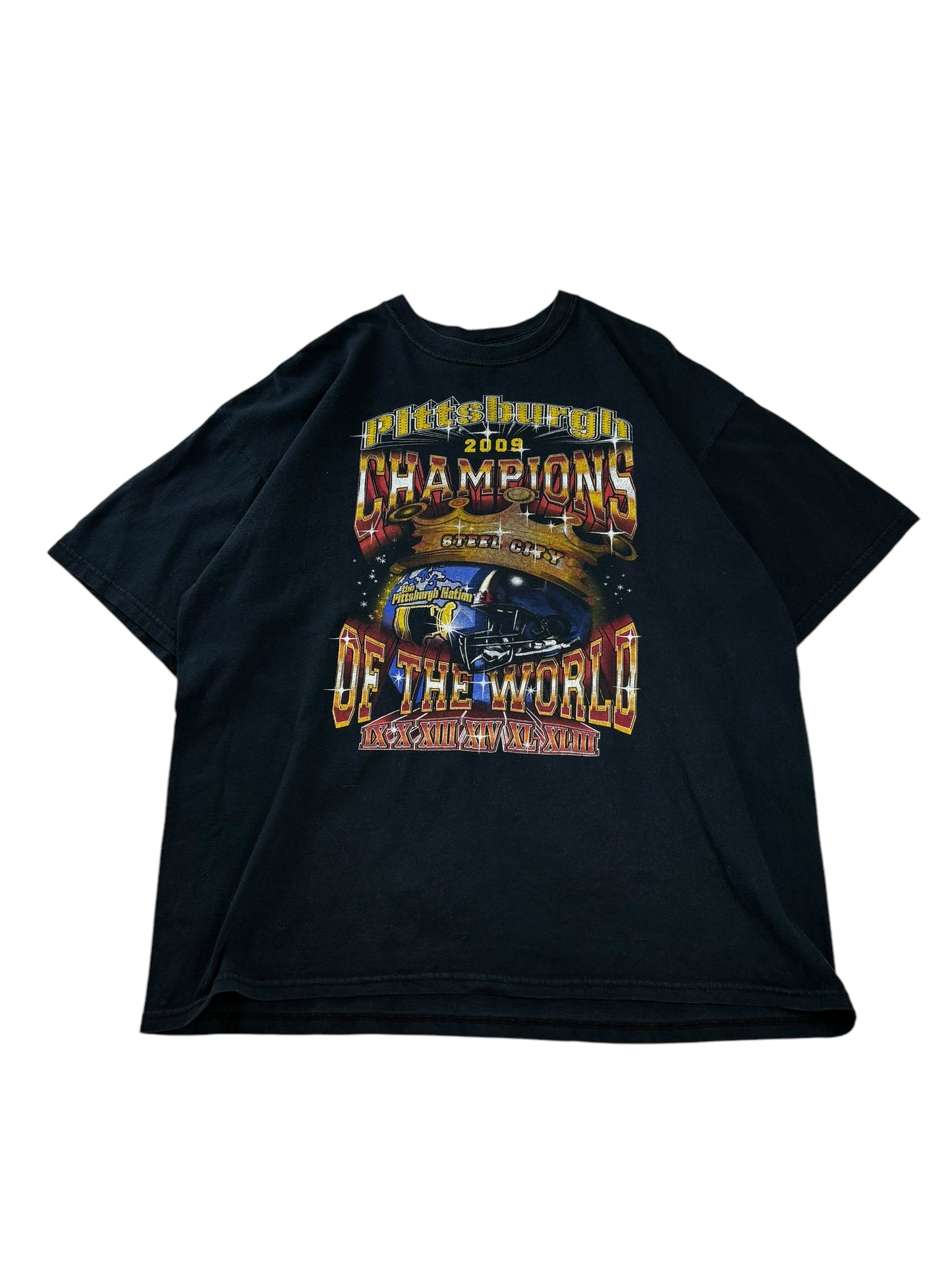 (L/XL) 2009 Steelers Champions of The World Tee