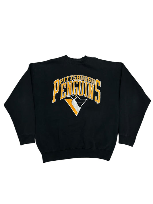 (XL) Vintage Penguins Logo Athletic Crewneck